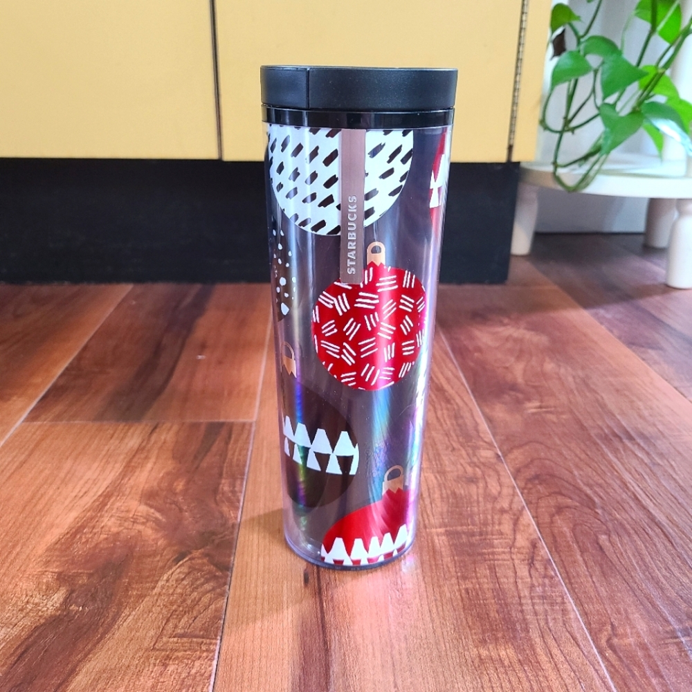 Starbucks 2013 Holiday Ornament Insulated Plastic Travel Snap Lid Grande 16 oz